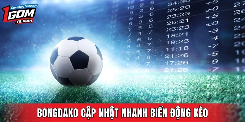 Bongdako cập nhật nhanh biến động kèo